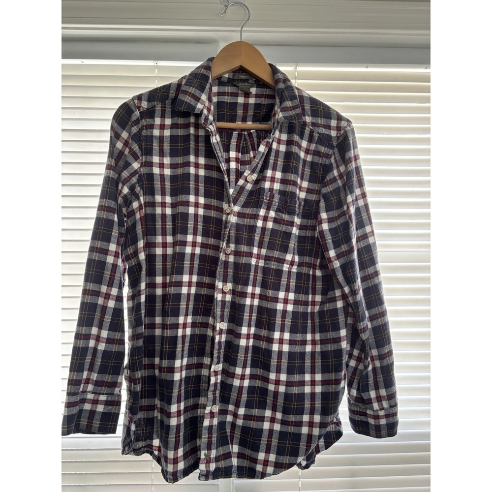 American Eagle Outfitters Women's L Plaid L/SL Classic Fit Button-Up Shirt
